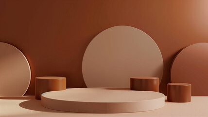 Minimal abstract geometric podium background for product presentation. 3d rendering illustration.