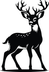 Deer reindeer Flat vector illustration Isolated on white background