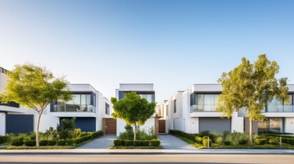 Contemporary townhouses with clean lines, 