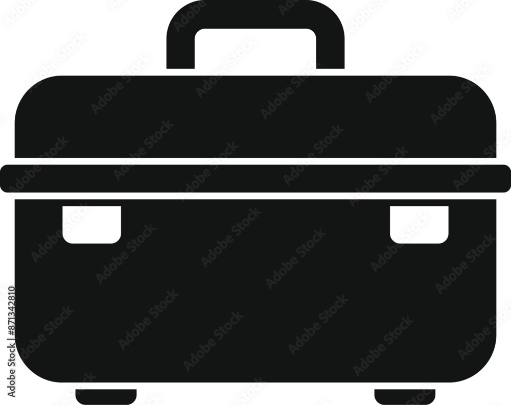 Aufkleber black toolbox icon in simple style isolated on white background
