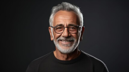 Obraz premium Happy senior man with glasses, smiling