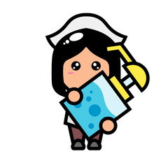 nurse holding hand sanitizer