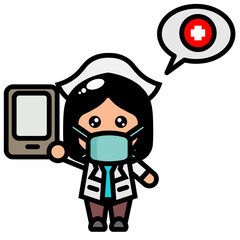 nurse holding smartphone