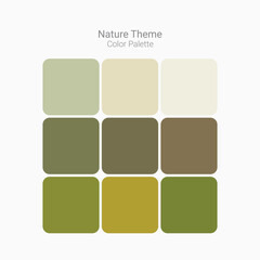 Set of bright color palette combination. Nature theme color palette for social media or website or app design. geomorphic style color palette for Ui design. Green color shades. Natural color palette.