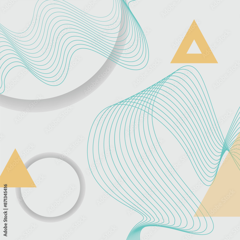 Aufkleber square abstract wavy modern background with geometric shapes element graphic