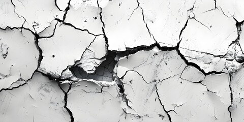 Fototapeta premium Background with cracks stains and chips in black and white
