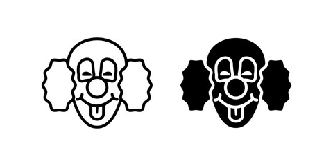 Clown icon set. for mobile concept and web design. vector illustration on white background