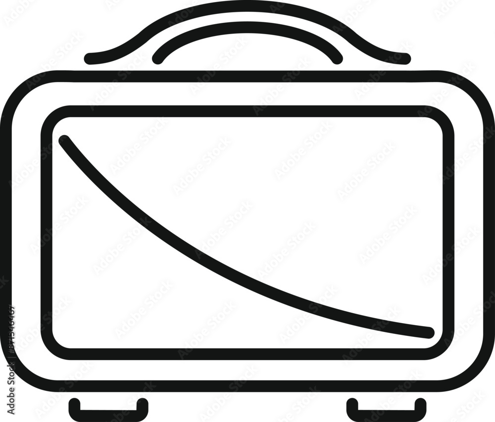 Poster lunch box icon representing a container for transporting meals, with a simple outline design