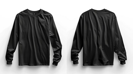 Black Long-Sleeved T-Shirt Mockup