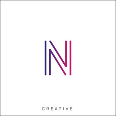 N Creative Latter Logo Design. By Custom Branding Logo. Creative Logo Design. Logo Template. Vector illustration. Modern Design. Monogram Design