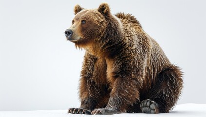 Fototapeta premium Grizzly Bear in a Snowy Wilderness