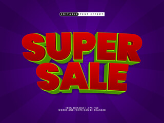 super sale editable text effect in discount and sale text style