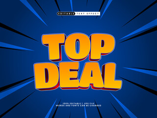 top deal editable text effect in discount and sale text style
