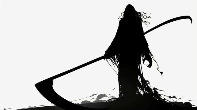 大きな鎌を持った死神のシルエット14