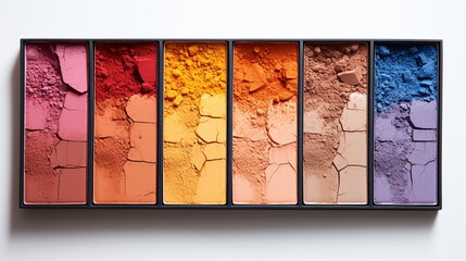 Colorful Eyeshadow Palette with Cracked Pigments