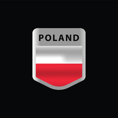 Emblem logo icon poland nation flag design vector