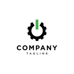 Gear electric button logo icon vector template.eps
