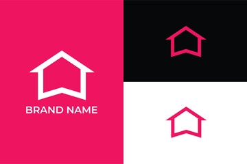 home property logo, construction company logo, real estate abstract building logo, house renovation, home improvement, modern house logo, modern house vector minimal line, for construction, home logo,