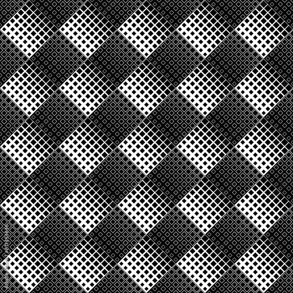 Poster seamless square pattern background - black and white geometrical abstract repeating vector graphic d