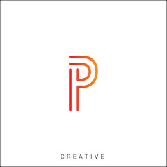 P Creative Latter Logo Design. By Custom Branding Logo. Creative Logo Design. Logo Template. Vector illustration. Modern Design. Monogram Design