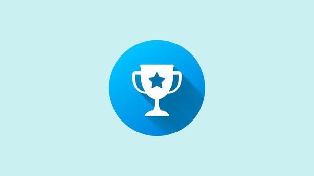 Animation of a business Icon, Trophy icon, for presentations, websites, videos, etc. Alpha channel, transparent background. 4K resolution