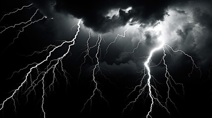 lightning in the night sky