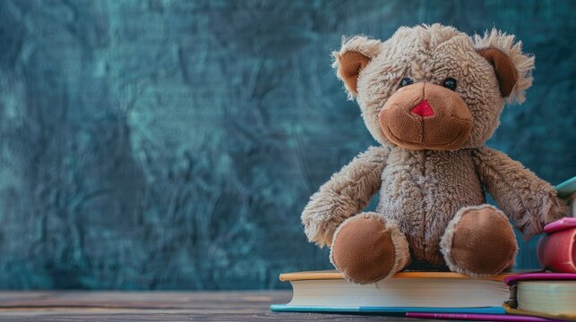 Plush toy student with room for text