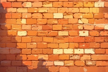 Obraz premium Orange Brick Wall with a Shadow