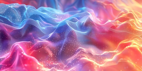 Futuristic Holographic Gradient Background with Psychedelic Colorful Pattern