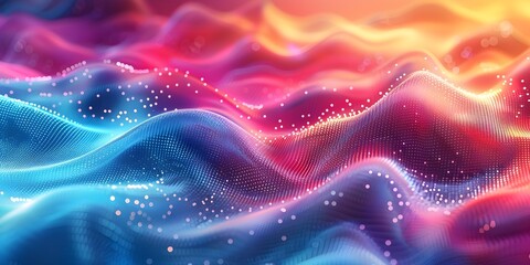 Futuristic Holographic Gradient Background with Psychedelic Colorful Pattern