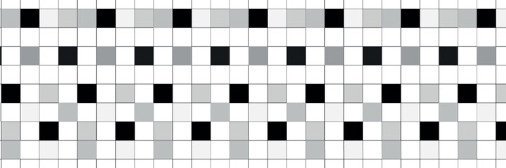 Monochrome grid of squares. Geometric simple scheme, vector ilustration.