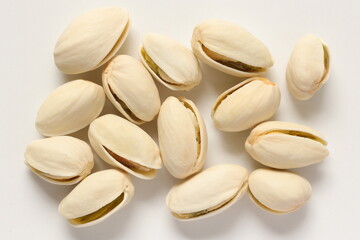 pistachio nuts on white background