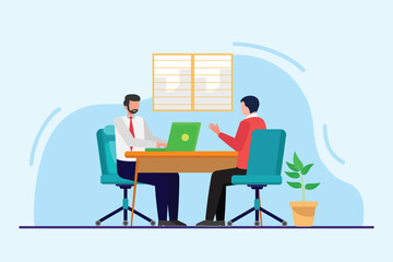 Work place concept. Colored flat vector illustration isolated.	