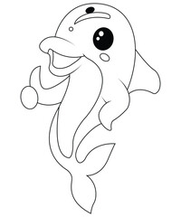 Dolphin coloring page for kids and adult