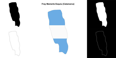 Fray Mamerto Esquiu department (Catamarca) outline map set