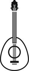 Minimalist icon of a mandolin, perfect for representing music or cultural themes