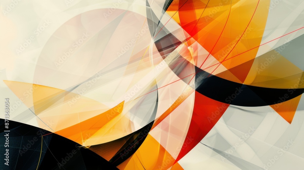 Poster geometric harmony in minimalist design - abstract composition of clean lines and shapes