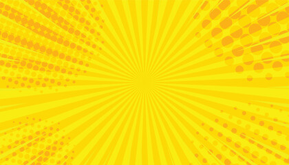 Yellow abstract background. comic sunburst effect background with halftone. sales banners, events, ads, web and pages