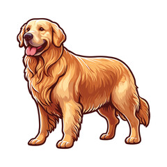 Vibrant and heartwarming Golden Retriever vector illustration, beautifully isolated on a white background. Perfect for dog lovers and pet-themed projects.