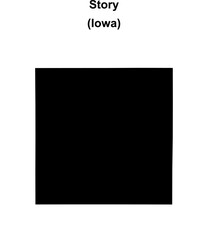 Obraz premium Story County (Iowa) blank outline map