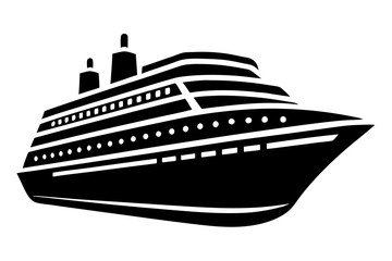 Cruise ship silhouette vector illustration