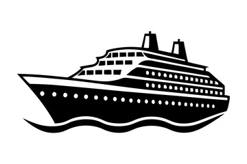 Cruise ship silhouette vector illustration
