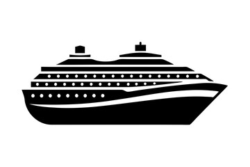 Cruise ship silhouette vector illustration