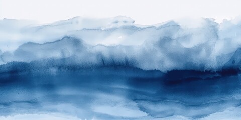 Obraz premium Abstract Watercolor Sky Landscape in Blue Shades