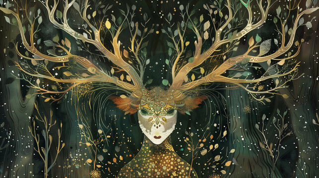 森の精霊をイメージしたグラフィック