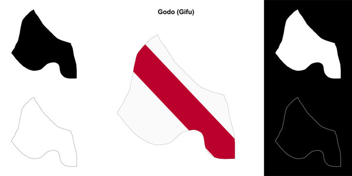 Godo (Gifu) outline map set