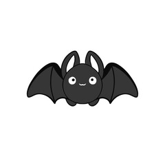 Vector cute bat is isolated on the white background