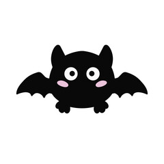 Vector cute bat is isolated on the white background