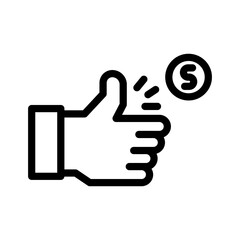 4 coin toss line icon illustration vector graphic