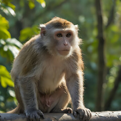 Fototapeta premium a sitting on a branch with a blurry background